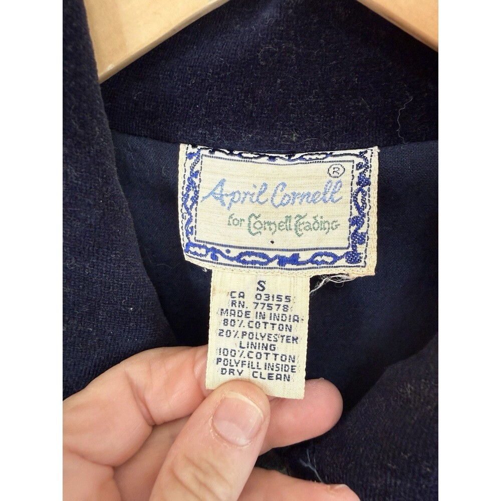 Vtg April Cornell Velvet Patchwork Jacket S Boho Quilted Artsy Granola Core - Picture 5 of 10